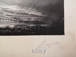PIERRE CLAYETTE SIGNED AND NUMBERED ORIGINAL LITHOGRAPH 64.5x50 FANTASTIC