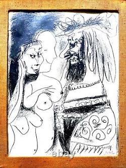 Pablo Picasso/rare Original Lithography/67x52/sign, Arches/the Old King/1959