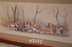 Pair Of Original Lithographs By Hervé Le Mesle Hunting Scenes