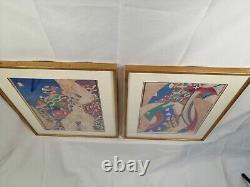 Pair of Lithographs Signed by Oleg Liagatchev, Watercolors from Leningrad 1989