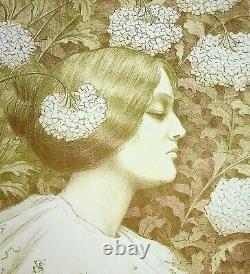 Paul Berthon Women's Profile Original Lithography, Signed, 1900