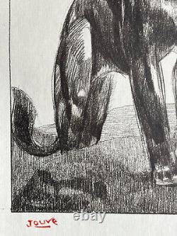 Paul JOUVE Animal Engraving Lithograph ART DECO Black Panther