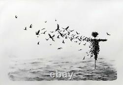 Pejac Scattercrow Lithograph Signed And Numbered Out Of 80 Stored Flat