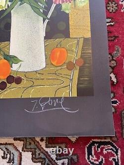 Peonies in Bouquet Original Signed Lithograph by Yves GANNE Rare
