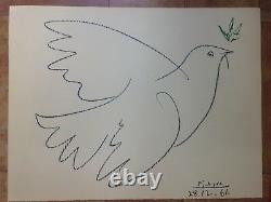 Picasso (after) Peace Colombia Lithography Original Signed Gd Format