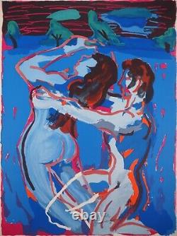Pierre AMBROGIANI The Lovers at Dusk Original Signed LITHOGRAPHY