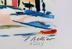 Pierre Bellier Cannes La Croisette Lithographie Signed In Pencil # 600ex