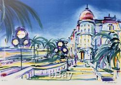 Pierre Le Negresco Nice Bellier Lithographie Signed And Numbered # 250ex
