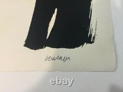 Pierre Soulages (1919) Lithography Proof Of Artist Signed Original 51x65 CM