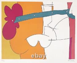 Pol Gachon (1943) Original Lithography Couple Lovers Erotic Flower Erotica