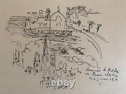 Raoul DUFY (1877-1953) Lithograph View of Rouen Normandy 1/3 ex 1938