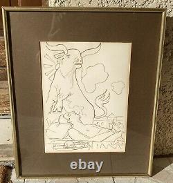 Rare Jean Cocteau The Death Of The Matador Signed Lithography, Artist Event
