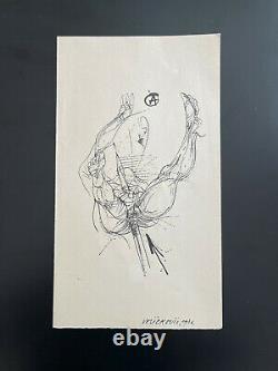 Rare Vladimir Velickovic Lithography Dated 1976 Signed 2/50 Curiosa Man Impalé