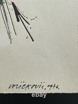 Rare Vladimir Velickovic Lithography Dated 1976 Signed 2/50 Curiosa Man Impalé