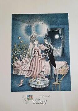 Raymond Peynet (1908-1999) Lithograph number 282/600 Stamp Valentine's Day