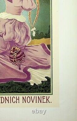 Reisner The Beautiful Czech And Its Jewels Original Lithograph Signed, 1900