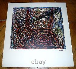 Riopelle Jean-paul Lithography Original Signed Abstract Montréal Quebec Canada