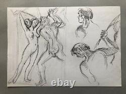 Robert Lepeltier 1913-96 Erotic Naughty Lithography + 5 Preparatory Drawings