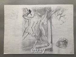 Robert Lepeltier 1913-96 Erotic Naughty Lithography + 5 Preparatory Drawings