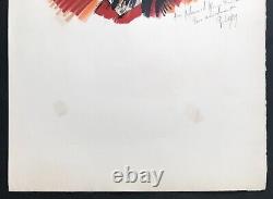 Roger LERSY The signed and dedicated lithograph harp