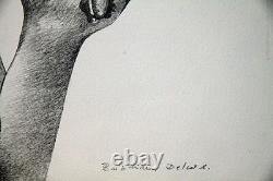 Roland Delcol- Original Lithograph Signed- Emmanuelle Laughing, Nude