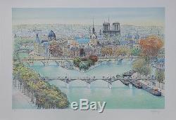 Rolf Rafflewski Paris View Of Notre Dame Original Signed Lithographie # 25ex