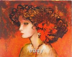 Sachiko IMAI The Woman with the Flower Original Signed Lithograph