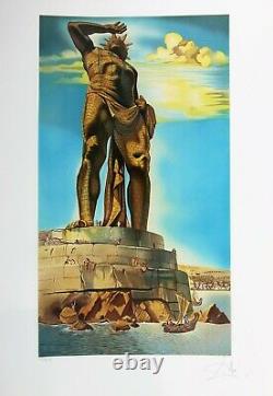 Salvador Dali Lithograph Colosse Of Rhodes Signee In Crayon Paper Arches
