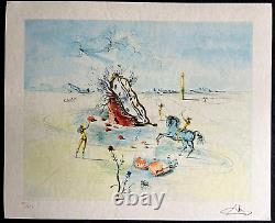 Salvador Dalì Lithograph with Original COA Signed, Numbered and Op in Pencil. Dali