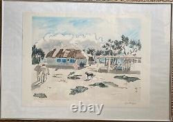 Signed and numbered original lithograph, Yves Brayer, framed, under glass