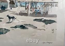 Signed and numbered original lithograph, Yves Brayer, framed, under glass