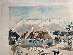 Signed and numbered original lithograph, Yves Brayer, framed, under glass