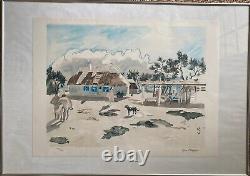 Signed and numbered original lithograph, Yves Brayer, framed, under glass