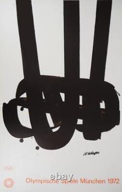 Soulages Pierre Poster Original Lithography Olympic Games Munich 1972 Art