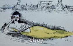 Stunning Lithography By Kees Van Dongen Mermaid, Looks At Paris