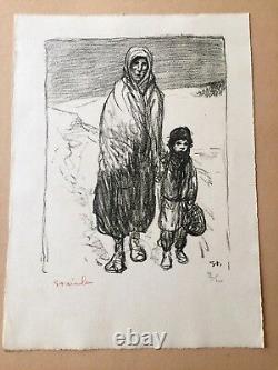 Teophil Alexandre Steinlen Walking In The Original Lithograph Snow