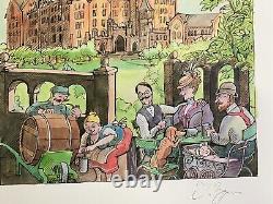 Tomi Ungerer Bavarian Picnic in front of Neuschwanstein Castle lithograph SUP