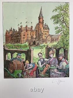 Tomi Ungerer Bavarian Picnic in front of Neuschwanstein Castle lithograph SUP