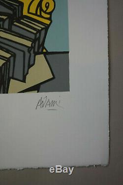 Valerio Adami Derrida Original Lithograph Signed And Numbered