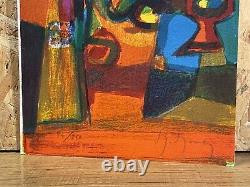 Woman Table Cafe Glass Marcel Mouly (1918-2008) Original Lithography Signed
