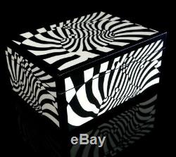 Zebras Vasarely Op Lacquered Wood Box 70 Kinetic Art Design Optical Lithography