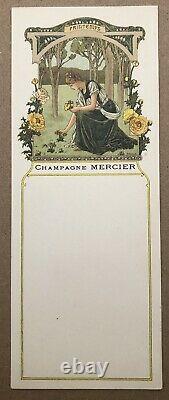 4 Litho Menus Art Nouveau Elisabeth Sonrel Champagne Mercier 4 Saisons vers 1900