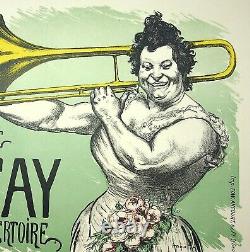 ANQUETIN Marguerite Dufay et son trombone Lithographie originale signée, 1899