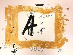 ART/Tapies Antoni/ Lettre A / Grand Lithographie originale signee plaque, 1976