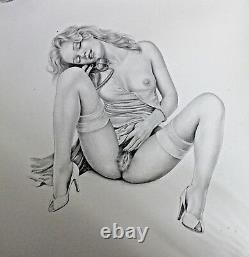 ASLAN Rare DESSIN lithographie Erotique Gravure Femme signée et numérotée