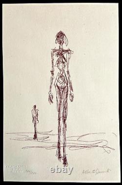 Alberto Giacometti Lithographie'Femme' COA Original Signé Numérotée À La Main