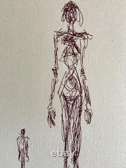 Alberto Giacometti Lithographie'Femme' COA Original Signé Numérotée À La Main