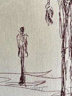 Alberto Giacometti Lithographie'Femme' COA Original Signé Numérotée À La Main