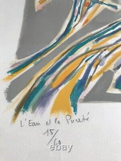 Alfred MANESSIER L'Eau et la pureté, 1959. Lithographie origin. Signée au crayon