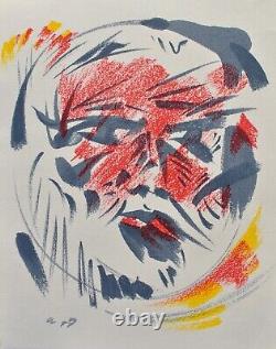 André MASSON Visage végétal, LITHOGRAPHIE Originale signée, 1963